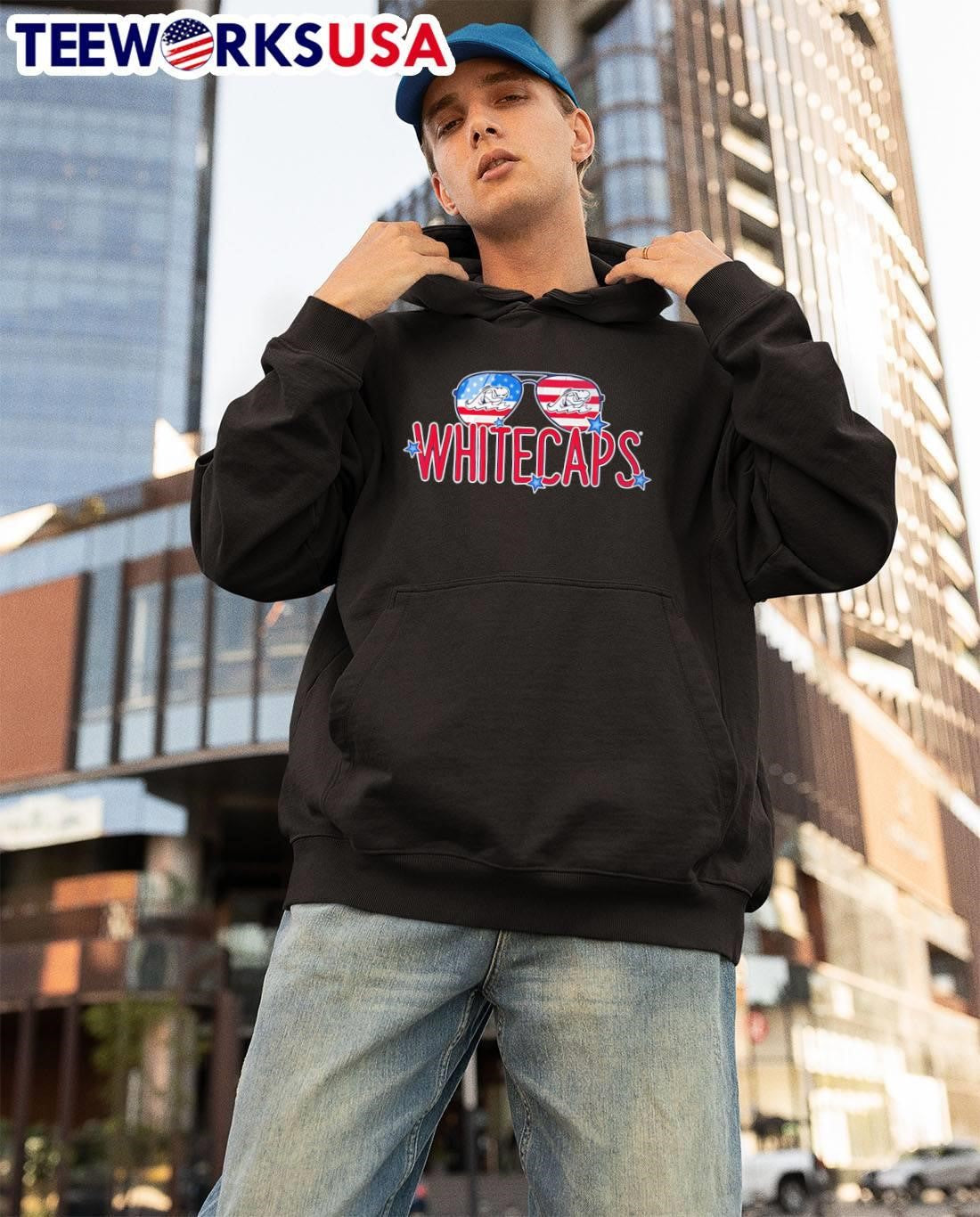West Michigan Whitecaps American Flag Sunglasses T-Shirt