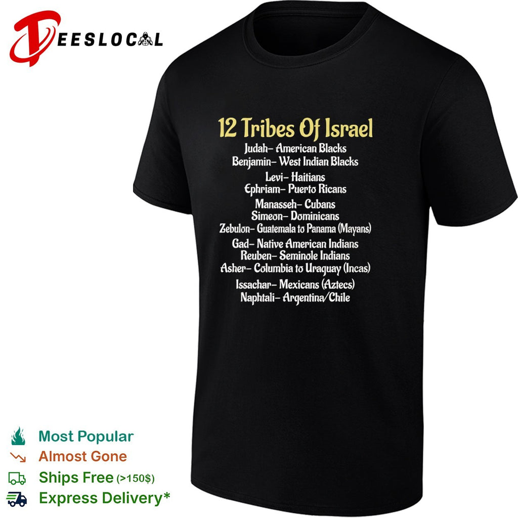 12 Tribes of Israel List of Nations and Peoples shirt
