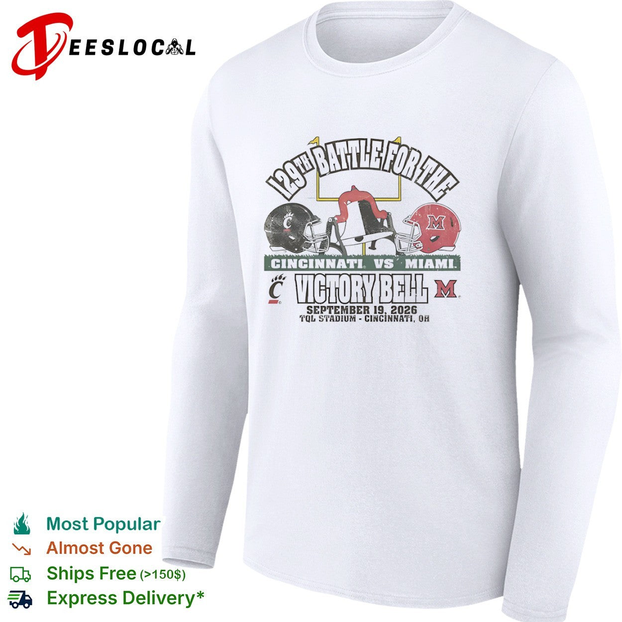 129th Battle for the Victory Bell Cincinnati vs Miami 2026 shirt