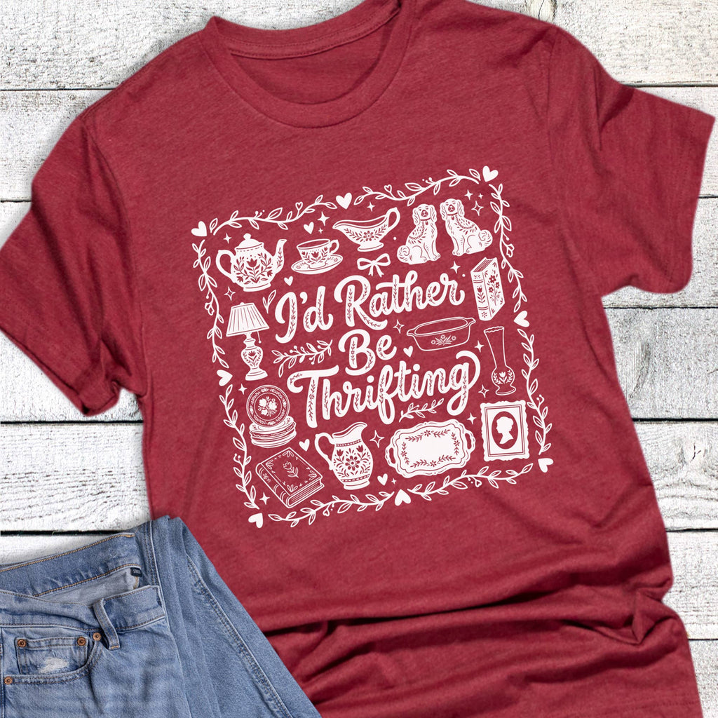 Vintage I'd Rather Be Thrifting Graphic Tee