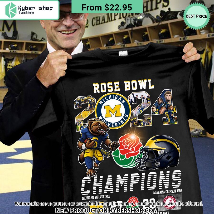 2024 Rose Bowl Game Champions Michigan Wolverines Shirt