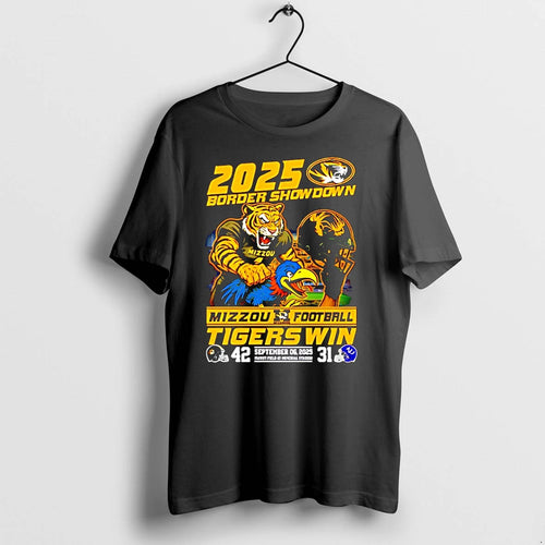2025 Border Showdown Mizzou Tigers Win Kansas Jayhawks Mascot Tshirts Sweater