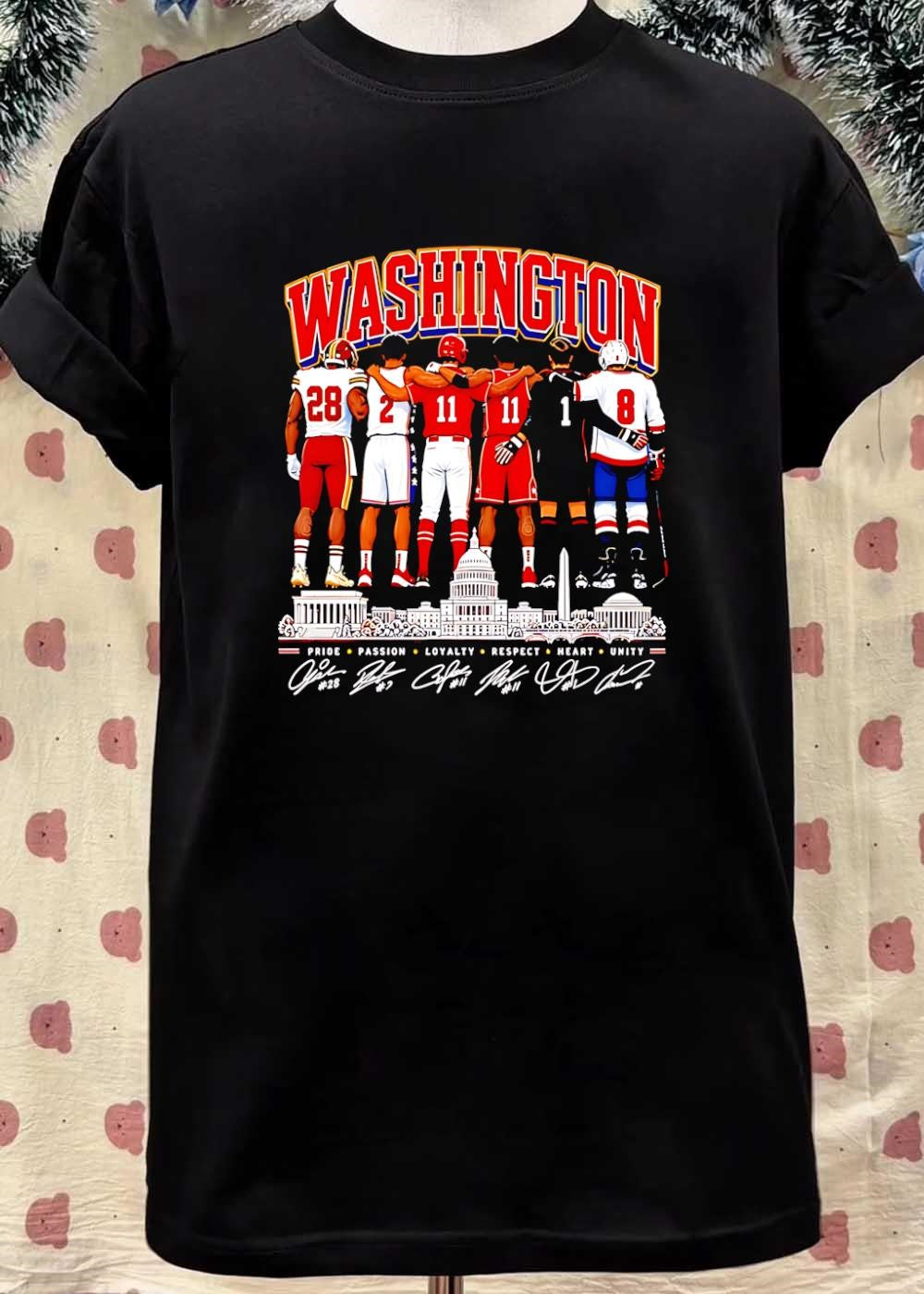 #28 #2 #11 #11 #1 #8 Pride Passion Loyalty Respect Heart Unity Washington Shirt
