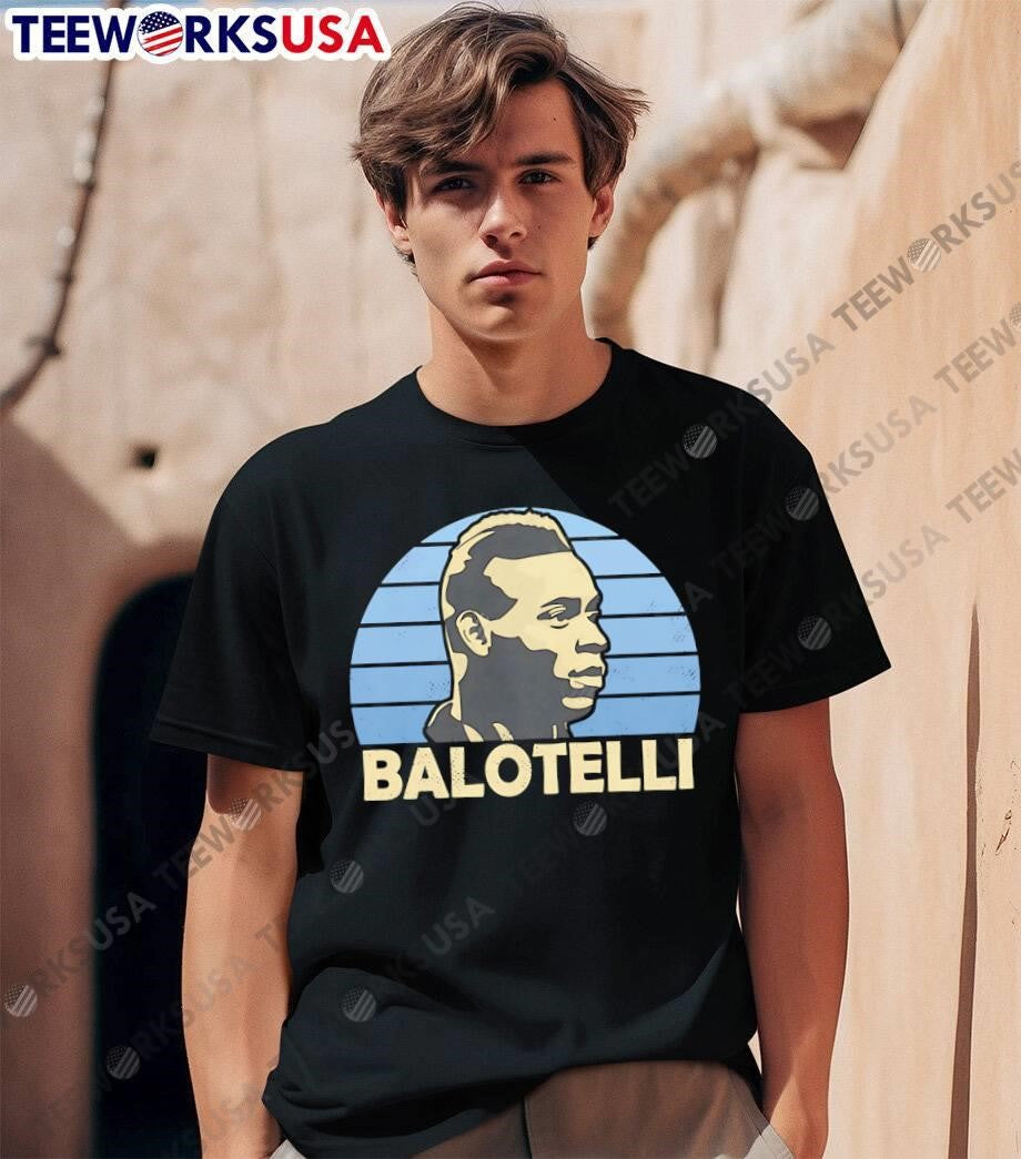 Retro Style Portrait Balotelli Italian Footballer T-Shirt