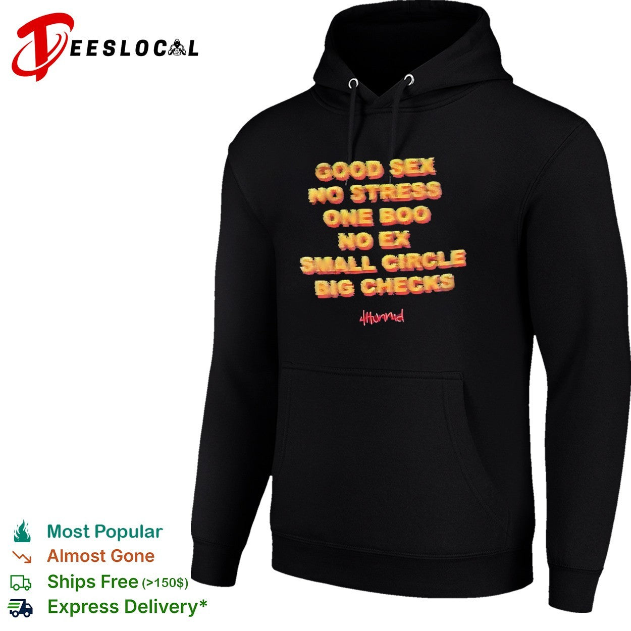 4Hunnid Good Sex No Stress One Boo No Ex Small Circle Big Checks shirt