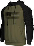 Men's USA FLAG Patriotic Graphic Polyester s for Men Pocket Raglan Long Sleeve s