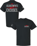 Men’s Make Adjustments Not Excuses – Motivational Gym Tee, No Excuses Lifestyle Shirt