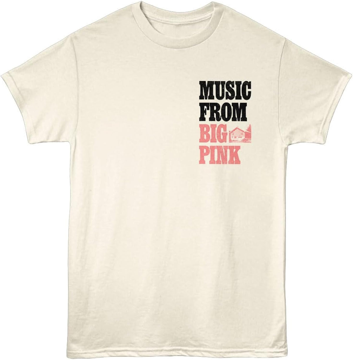 The Band T Shirt Big Pink Natural Front & Back Print Adult Folk Rock Music Vintage Style Graphic Tees
