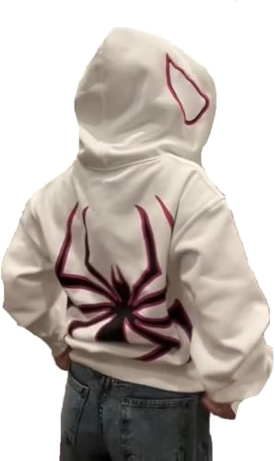 Y2K Spider Print Oversized - Unisex Gothic Harajuku with Spider Zipper Design