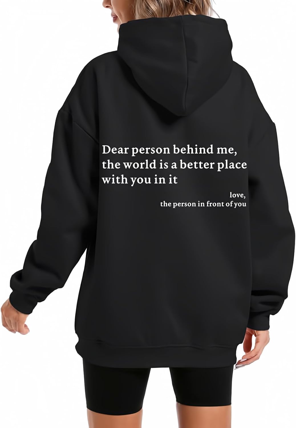 Dear Person Behind Me You Are Enough for Women Teen Girls Oversized Aesthetic Graphic Pullover Top