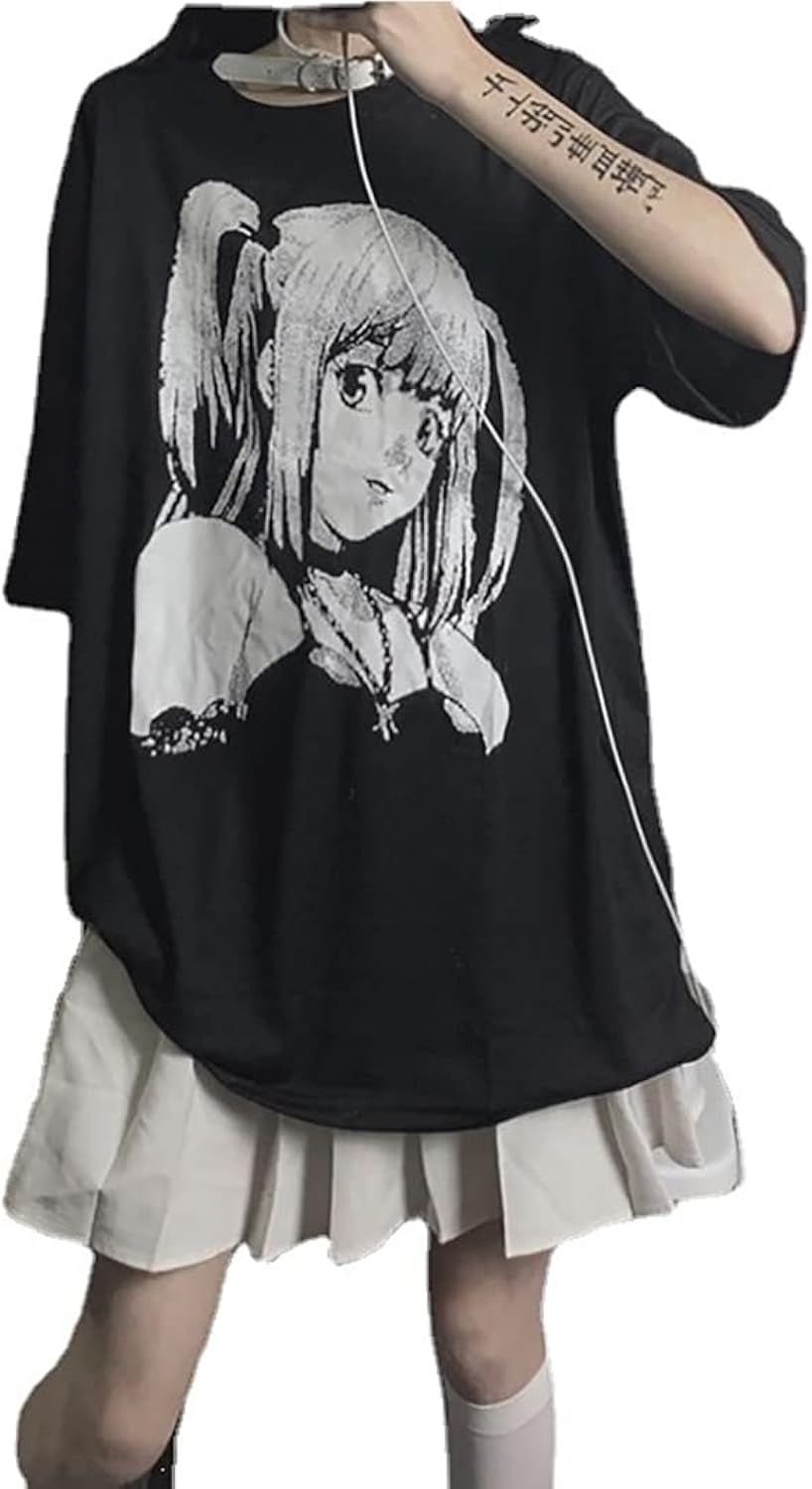 Women's Loose Fit , Black, S, Gothic, Grunge, Streetwear, Harajuku, Dark, Size S Unisex , , , Long Sleeve Tee