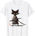 Japanese Art Cat Ninja Ukiyo-e Anime Style Samurai Cat Unisex , , , Long Sleeve Tee
