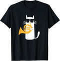 Cat French Horn Funny Cat Lover Unisex , , , Long Sleeve Tee