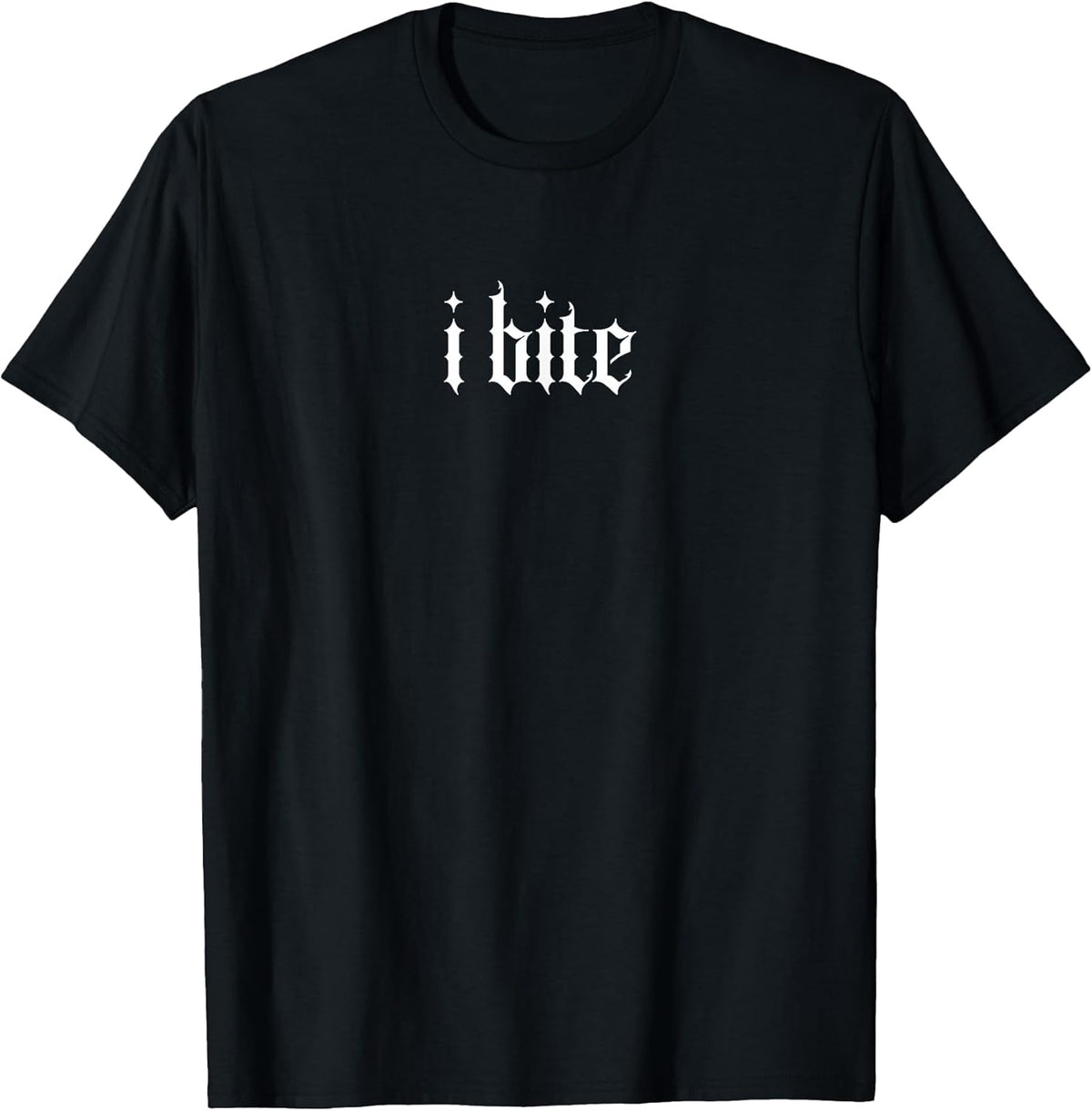 I Bite Gothic Font – Edgy Aesthetic Graphic Tee Unisex , , , Long Sleeve Tee