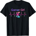 Video Games Gamer Girl Women Heartbeat Gift Gaming Unisex , , , Long Sleeve Tee