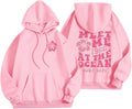 Cute Pink Flower for Woman Preppy s Trendy Puff Print Letter Graphic s Casual Pullover Tops