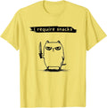 Funny Cat Meme I Require Snacks Design Men Women Kids Unisex , , , Long Sleeve Tee