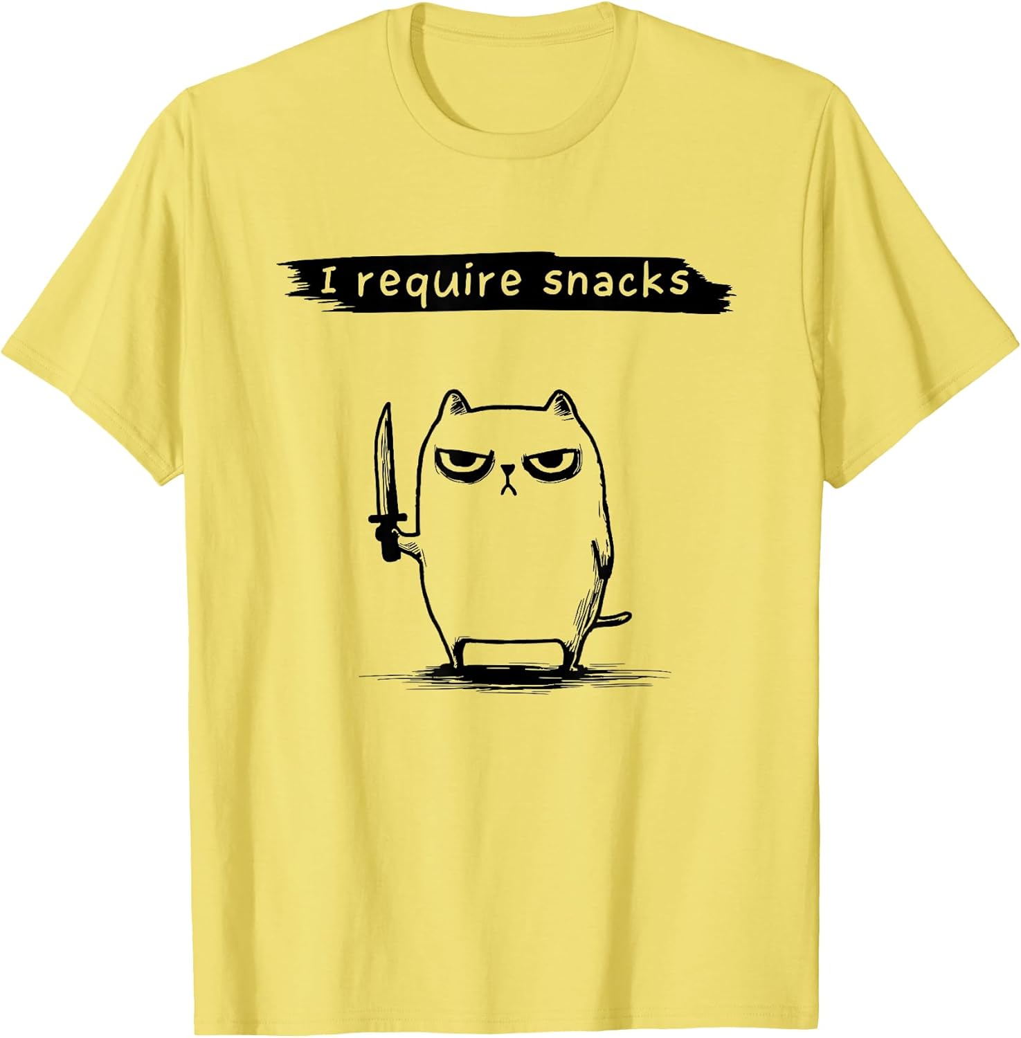 Funny Cat Meme I Require Snacks Design Men Women Kids Unisex , , , Long Sleeve Tee