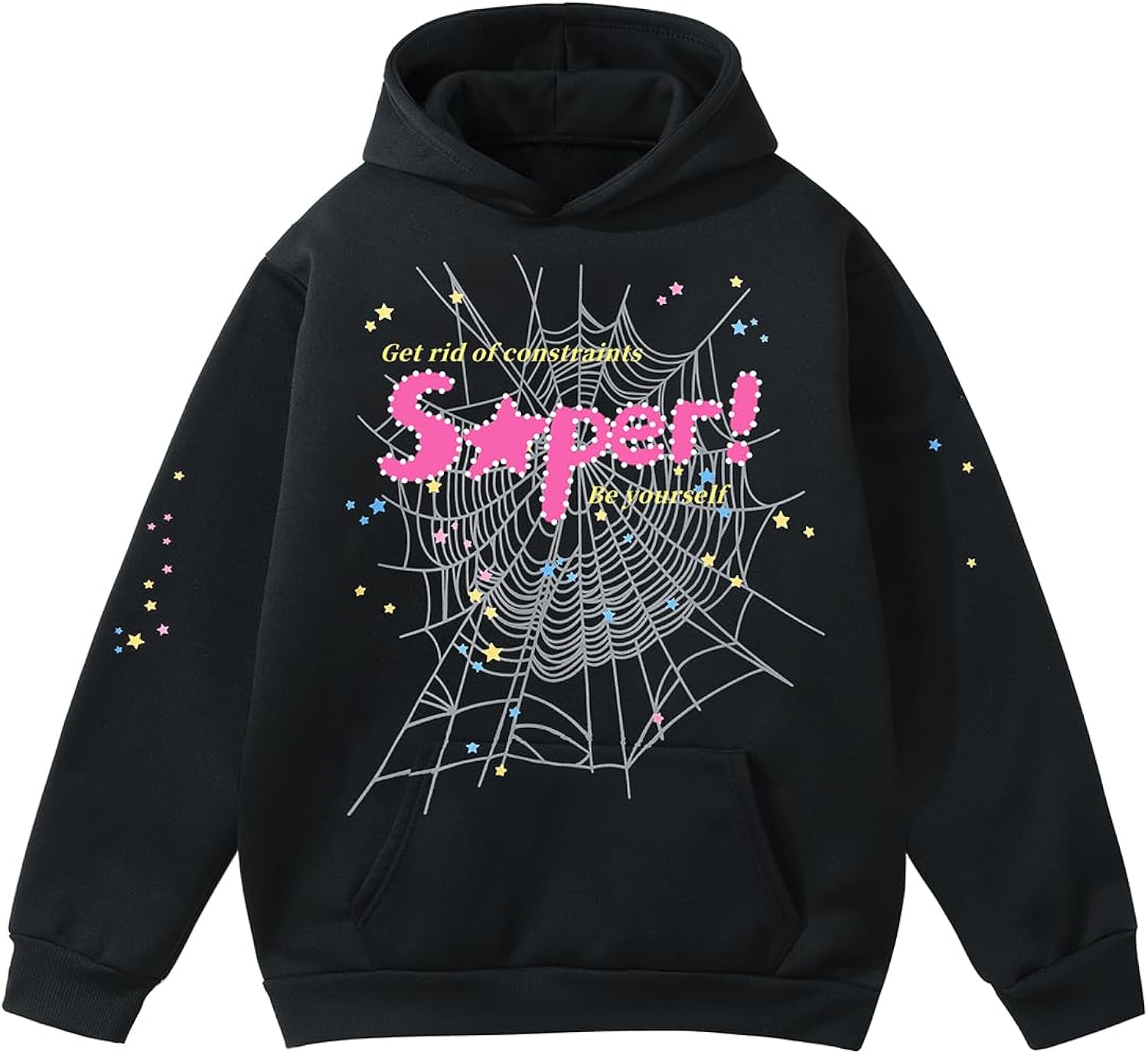 Y2K Spider Cobweb Pattern Print Unisex Men Women Graphic Outwear Unisex , , , Long Sleeve Tee