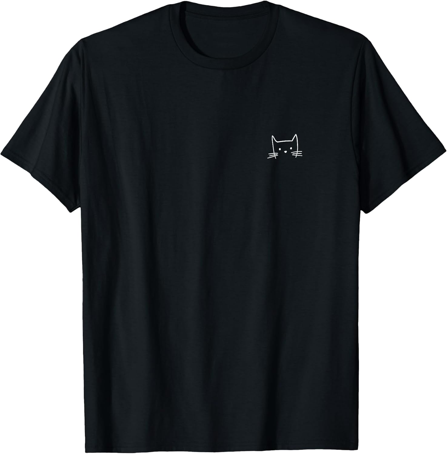 Small Cat Face Cat Lover Funny Cat Minimalist Subtle Cat Unisex , , , Long Sleeve Tee