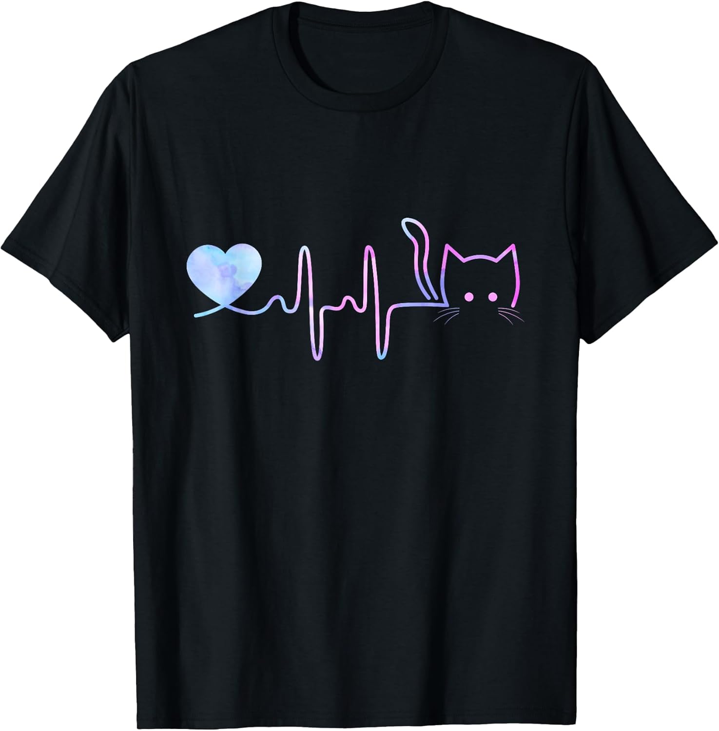 Heartbeat Cat Lover Shirt for Women Animal Cute Cat Unisex , , , Long Sleeve Tee