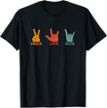 Classic Peace Love Rock Vintage Concert Band Rock Music Unisex , , , Long Sleeve Tee