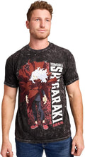 My Hero Academia Tomura Shigaraki Men's Black Mineral Wash Oversized Crew Neck Short Sleeve