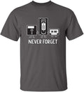 Never Forget Mens Cassette Tape VHS Music Old School Mens Retro Funny T Shirt Unisex , , , Long Sleeve Tee