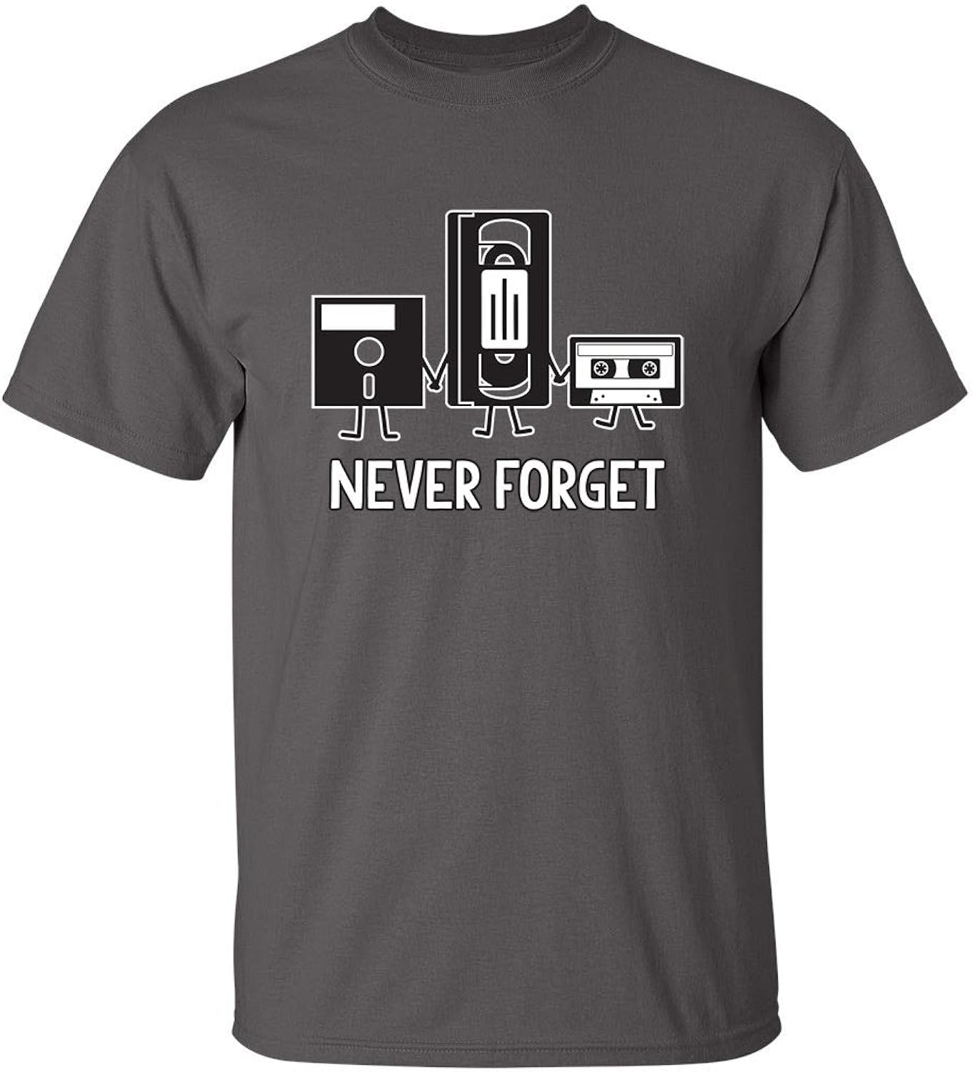 Never Forget Mens Cassette Tape VHS Music Old School Mens Retro Funny T Shirt Unisex , , , Long Sleeve Tee