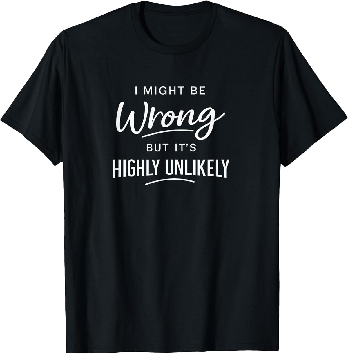 Sarcastic I Might Be Wrong But It's Highly Unlikely Funny Unisex , , , Long Sleeve Tee