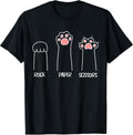 Rock Paper Scissors Hand Game Cute Paw Funny Cat Unisex , , , Long Sleeve Tee
