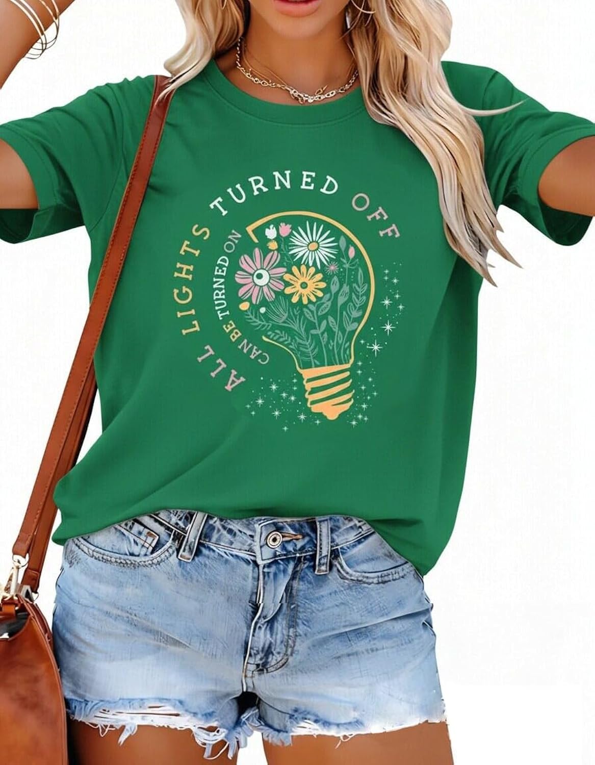 Mental Health Matters Shirt Women All Lights Turned Off Graphic Tees Wildflowers Inspirational Tops