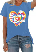 Gay Pride T Shirt Women Funny Rainbow Heart Graphic Tees LGBT Equality Gift Casual Short Sleeve Shirt Tops