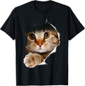 Cat Shirt, Cat Tshirt, Cat Torn Cloth Shirt, Kitten,Kitty Unisex , , , Long Sleeve Tee