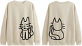 Cat s for Women Graphic Oversized Funny Long Sleeve Shirt Cute Pullover Fleece Tops