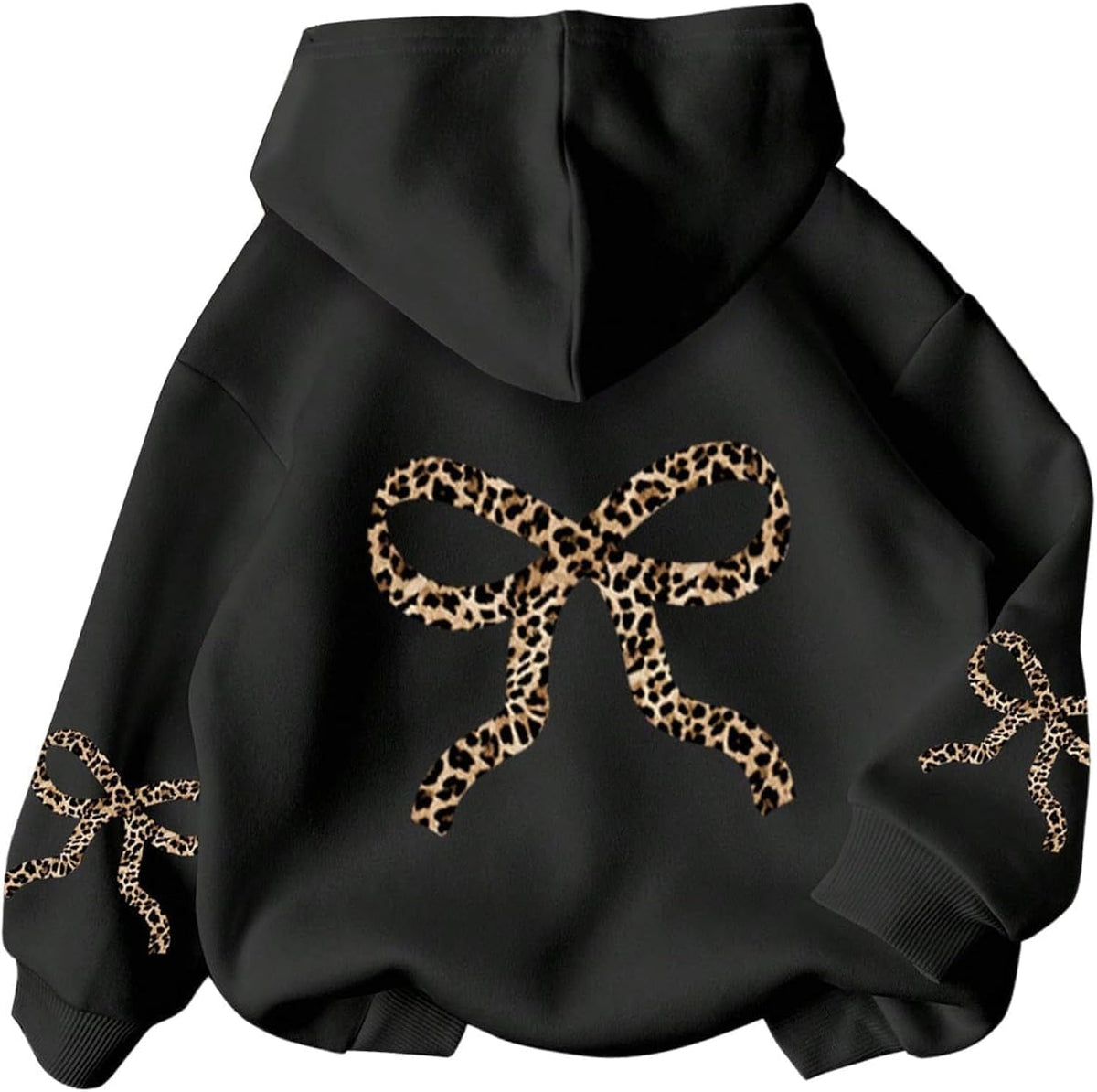 Girls Graphic Thermal Long Sleeve Hooded Drop Shoulder Pullover Top Ages 8-12