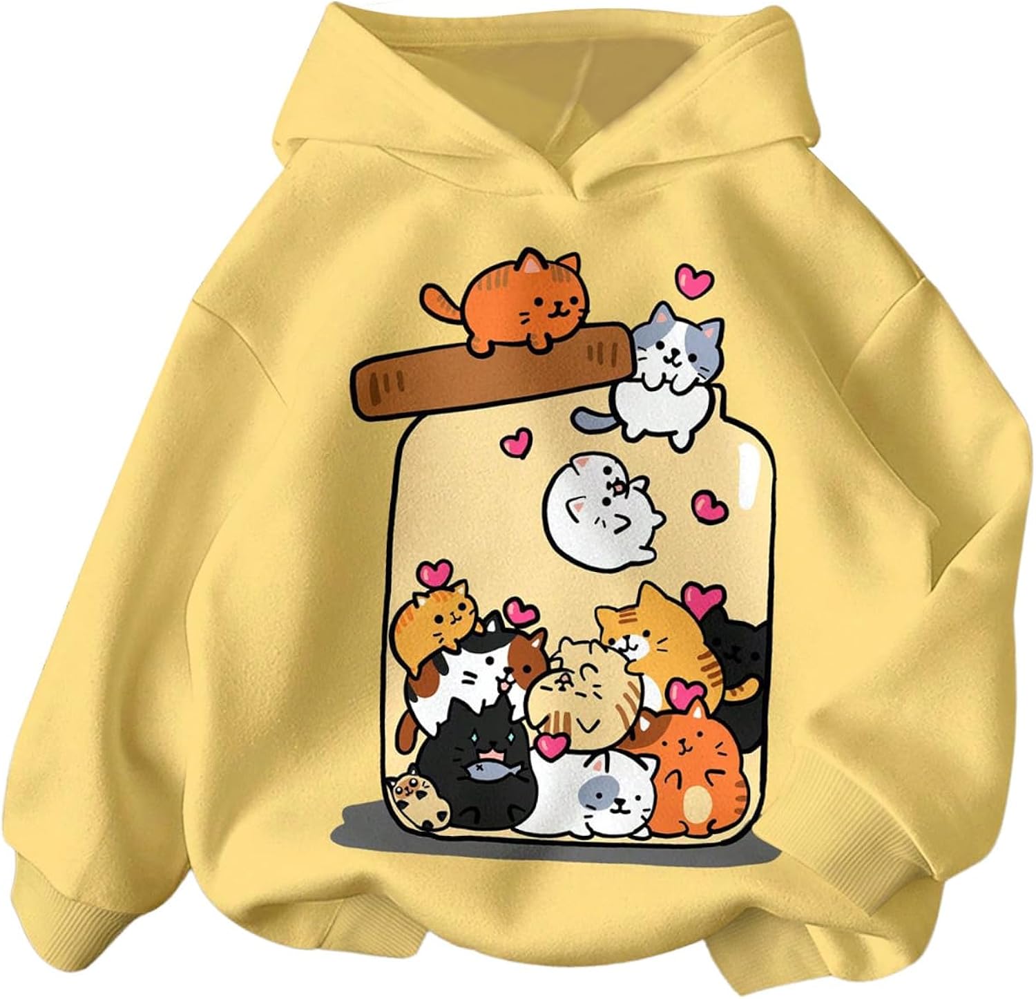 Girl's Graphic Long Sleeve Hooded Cute Cartoon Print Pullover s Pullovers Casual Tops
