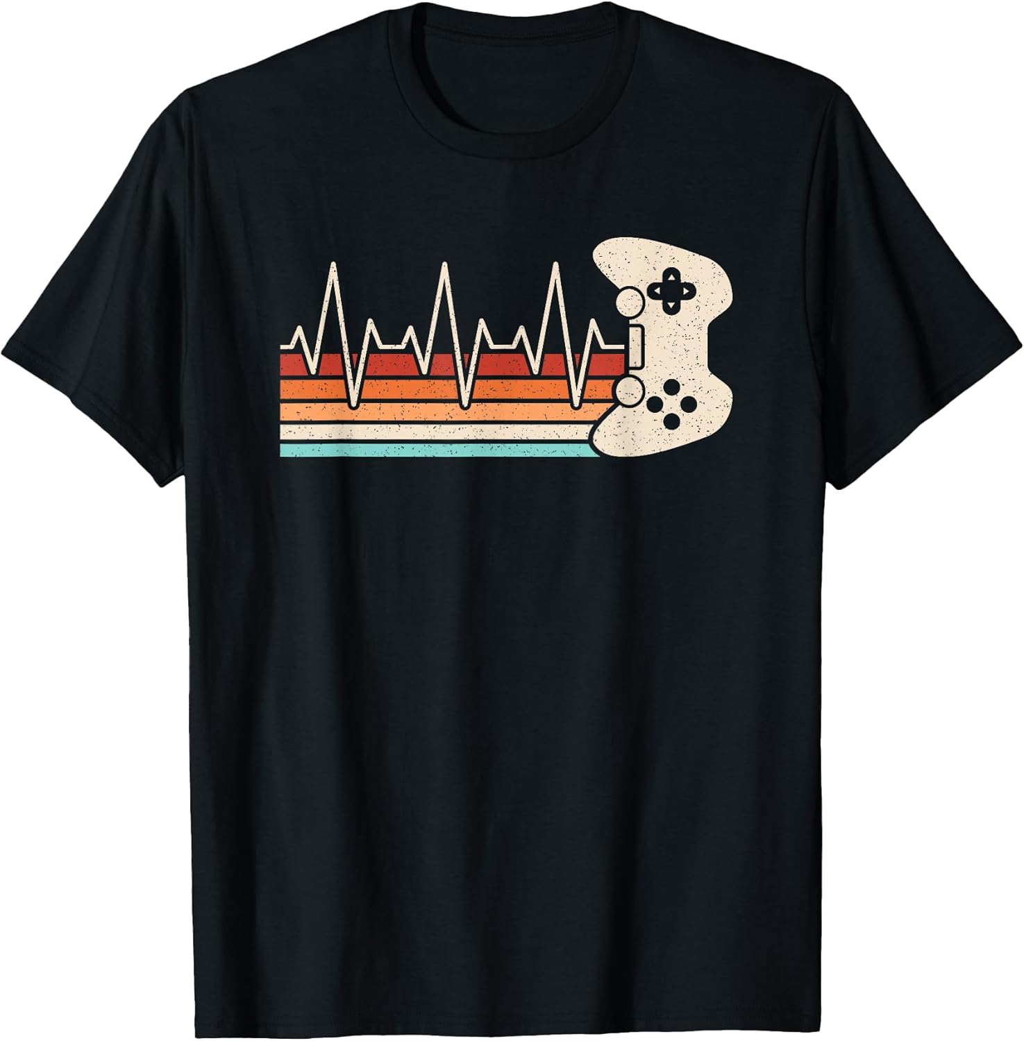 Gamer Heartbeat Video Games Retro Gaming Controller Boys Men Unisex , , , Long Sleeve Tee