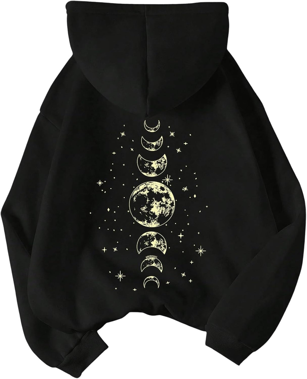Women's Graphic s Drawstring Long Sleeve Moon Print Pullover Fall Tops Unisex , , , Long Sleeve Tee
