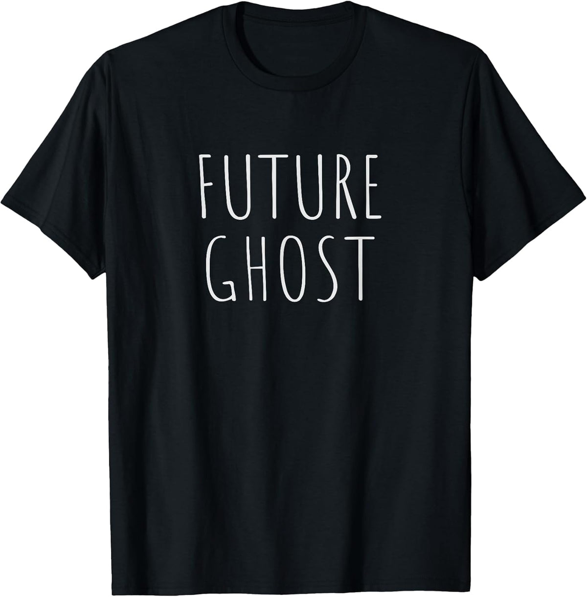 Future Ghost - Black, Unisex-Adults, Small, Short Sleeve, Crew Neck, Classic Fit, Halloween, Christmas