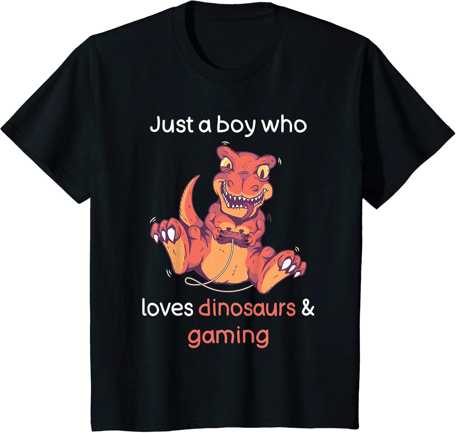 Kids Dinosaur Shirt Funny Gaming Boys Video Gamer Dinosaur Lover Unisex , , , Long Sleeve Tee