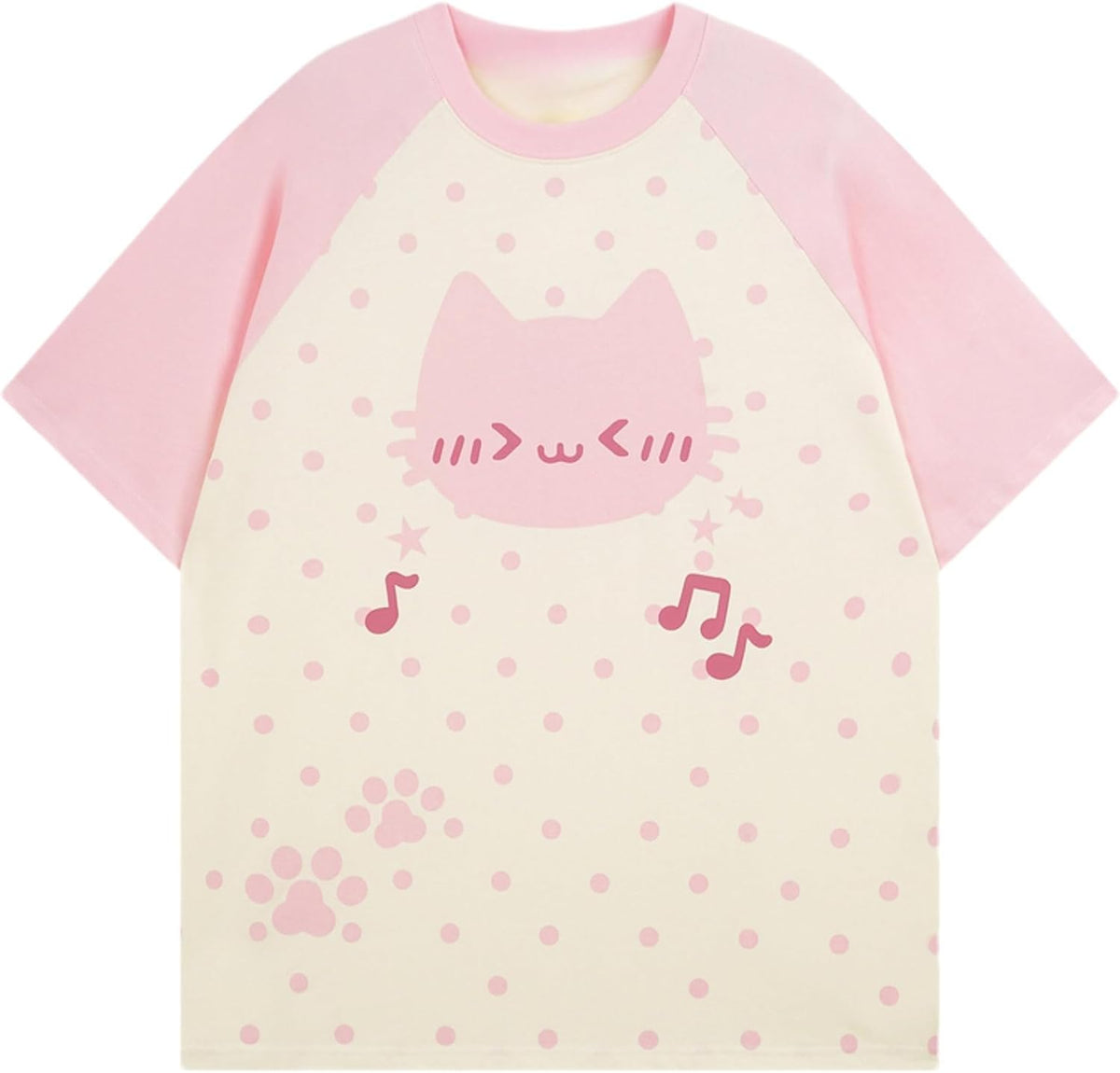 Y2K Cutecore Kawaii Teen Shirt Coquette Harajuku Oversize Japan Cat Print Cute Tshirt Top Clothes
