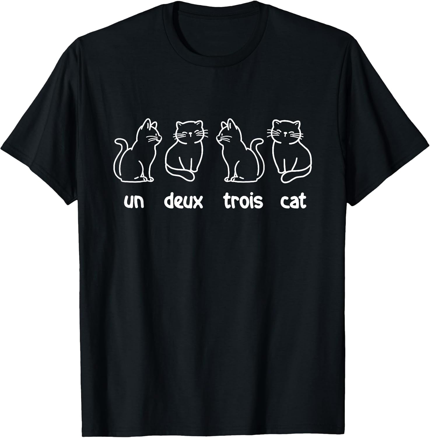Un Deux Trois Cat - French Cat Lover Kitty Owner Unisex , , , Long Sleeve Tee