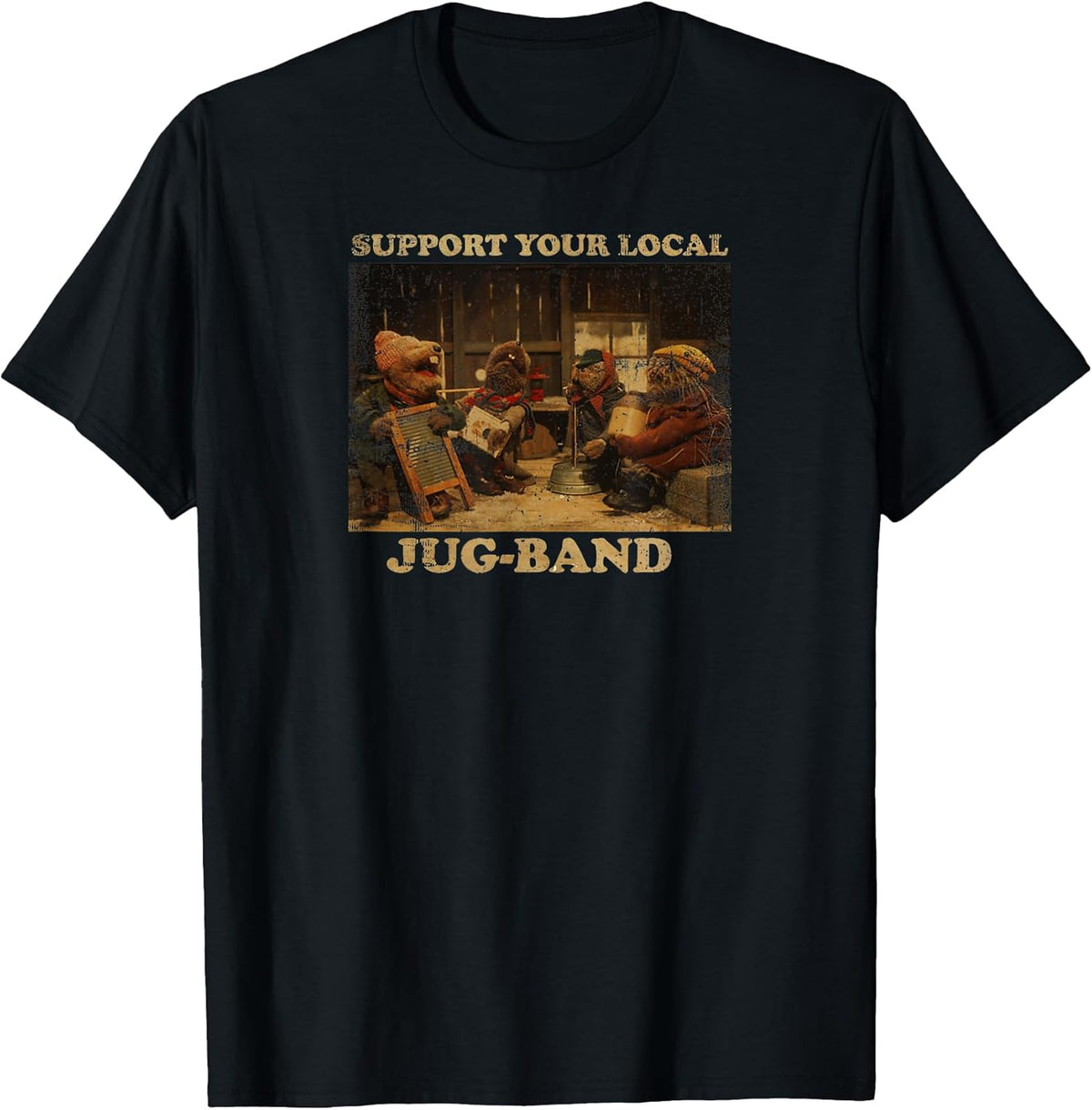 Vintage Support Local JUG-Band Graphic Music Musician Joke Unisex , , , Long Sleeve Tee