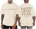 Faith Over Fear Shirt Christian Jesus God Shirts for Men Oversized Religious Motivational Tshirts Bible Graphic Tees