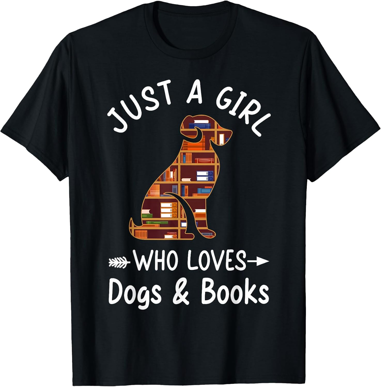 Just A Girl Who Loves Dogs and Books Reading Dog Puppy Lover Unisex , , , Long Sleeve Tee