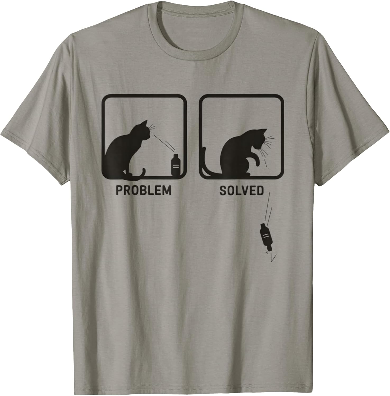 Problem Solved Funny Sarcastic Cat Graphic Unisex , , , Long Sleeve Tee
