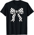 Coquette Polka Dot Bow Black and White Aesthetic Unisex , , , Long Sleeve Tee