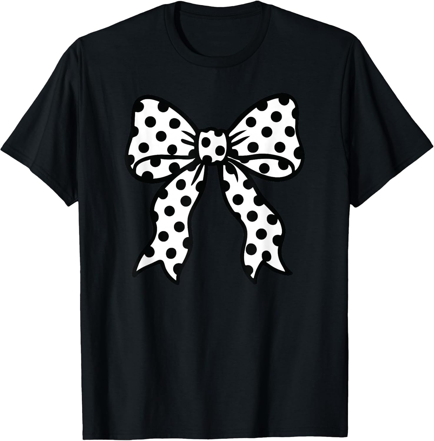 Coquette Polka Dot Bow Black and White Aesthetic Unisex , , , Long Sleeve Tee
