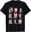 Cowgirl Boots Coquette Aesthetic and Pink Bows Y2K Birthday Unisex , , , Long Sleeve Tee